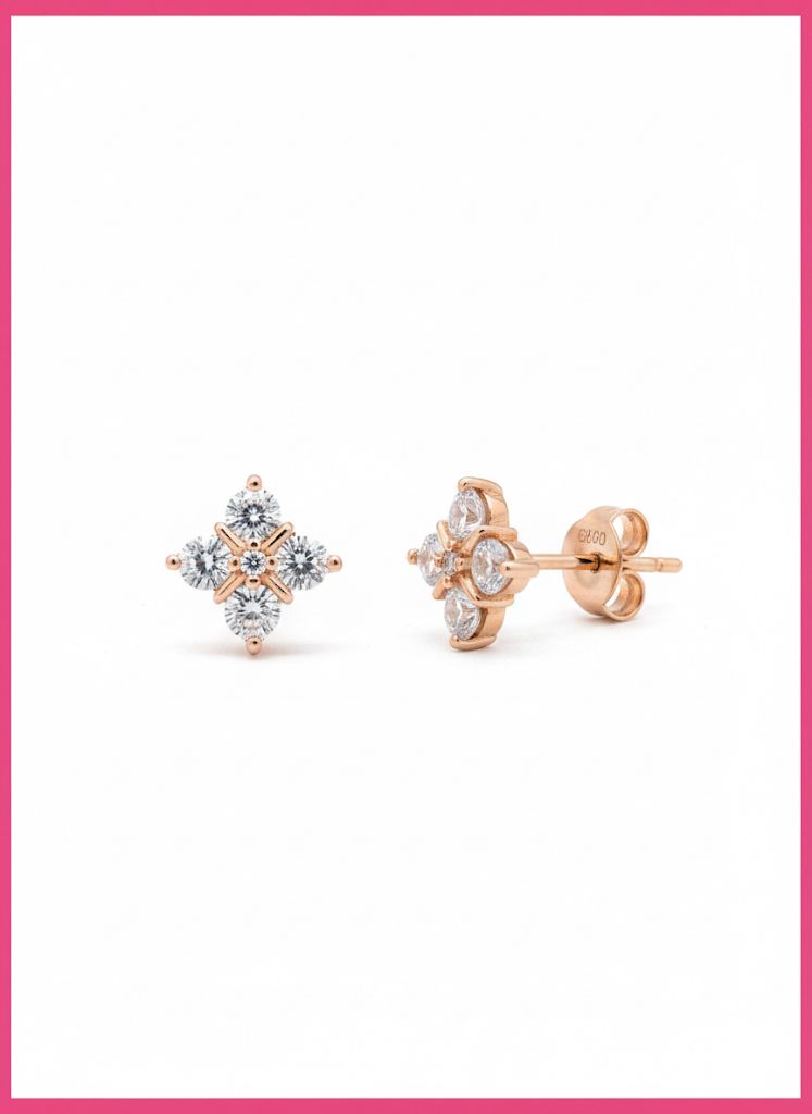 Marquise halo stud earring
