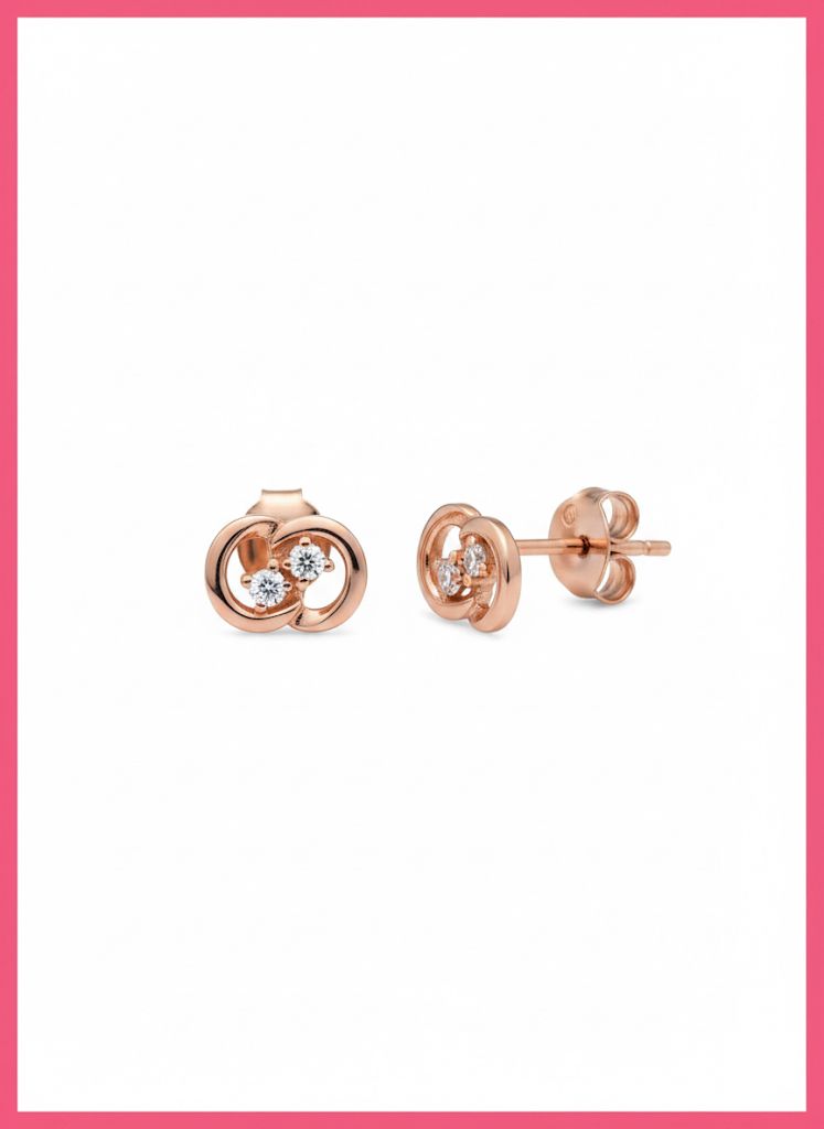 Rose Gold Interwined Initial Studs