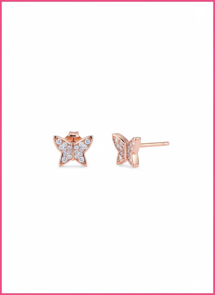Pave Butterfly Stud Earring