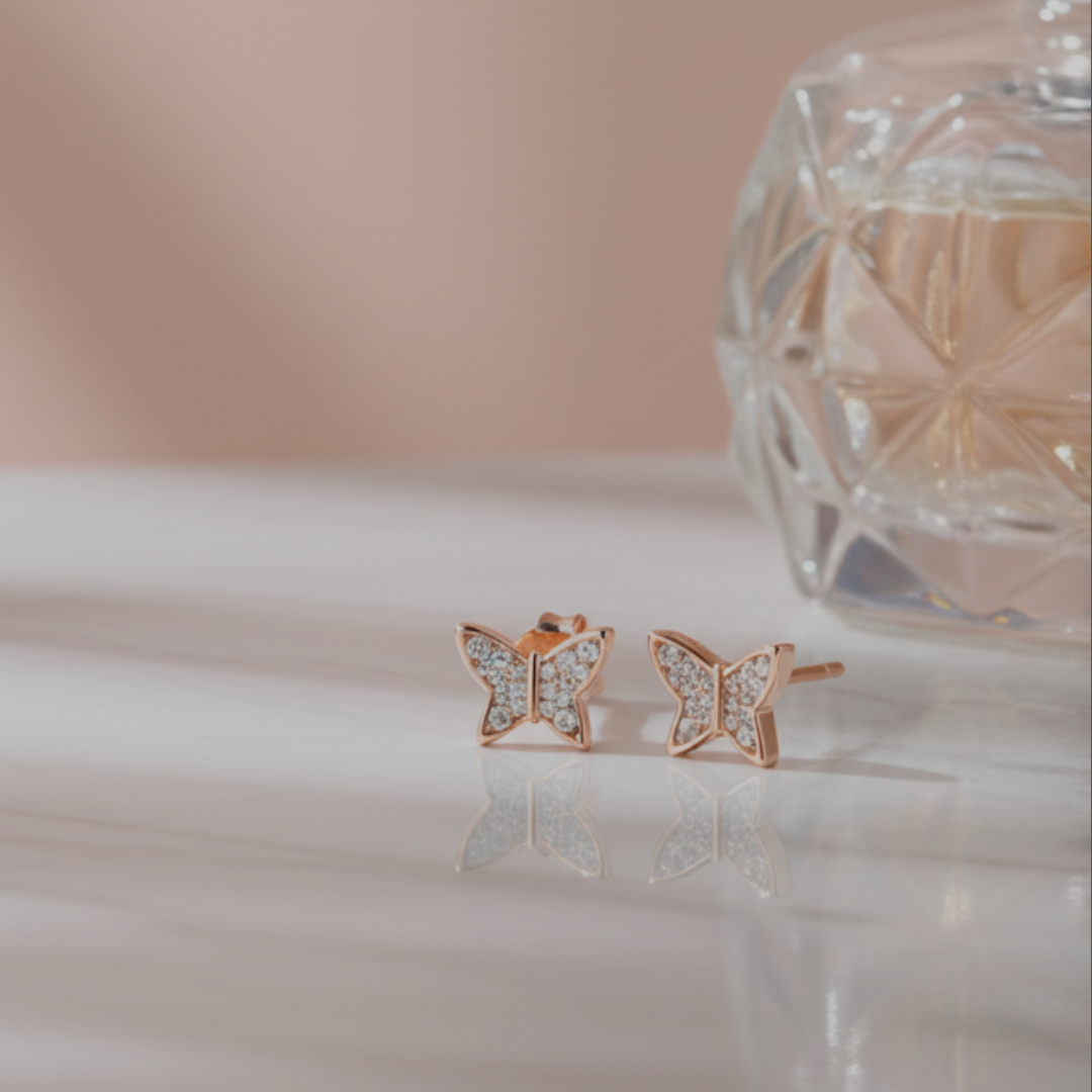 Pave Butterfly Stud Earring