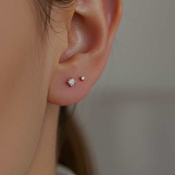 Silver Solitaire Piercing Stud (Labret/Tragus)